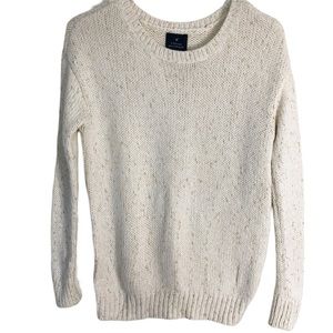 American Eagle Vintage Boyfriend Cream Gold Accent Sweater - Size XS